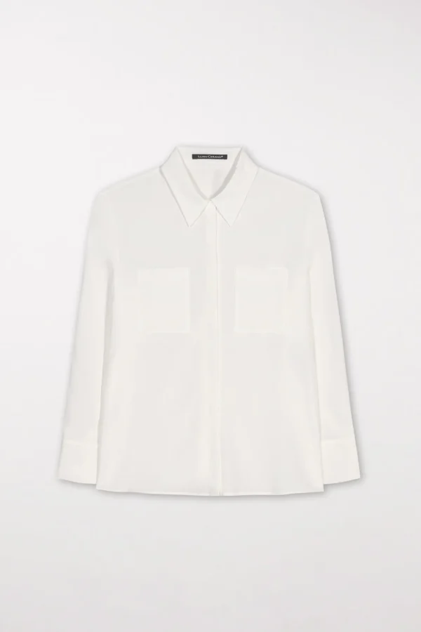 Blusen-LUISA CERANO Hemdbluse Aus Seiden-Mix