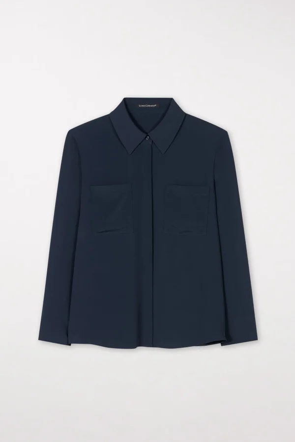 Blusen-LUISA CERANO Hemdbluse Aus Seiden-Mix
