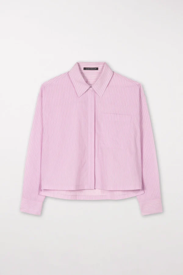 Blusen-LUISA CERANO Hemdbluse Mit Streifen faded lavender