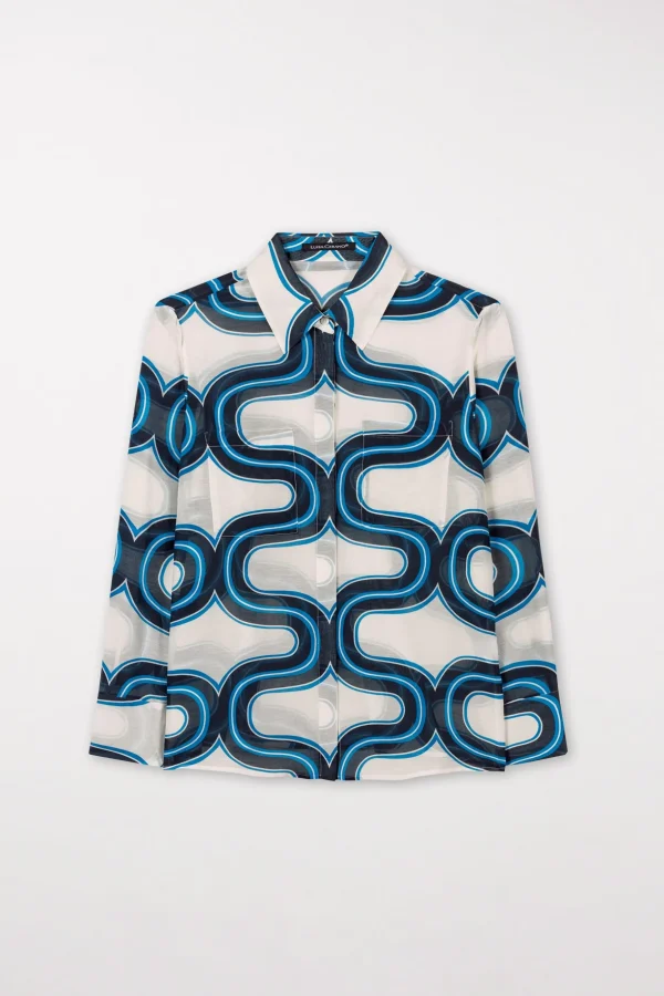 Blusen-LUISA CERANO Hemdbluse Mit Wave-Print multi