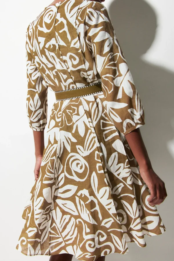 Kleider-LUISA CERANO Hemdblusenkleid Mit Leaf-Print multi