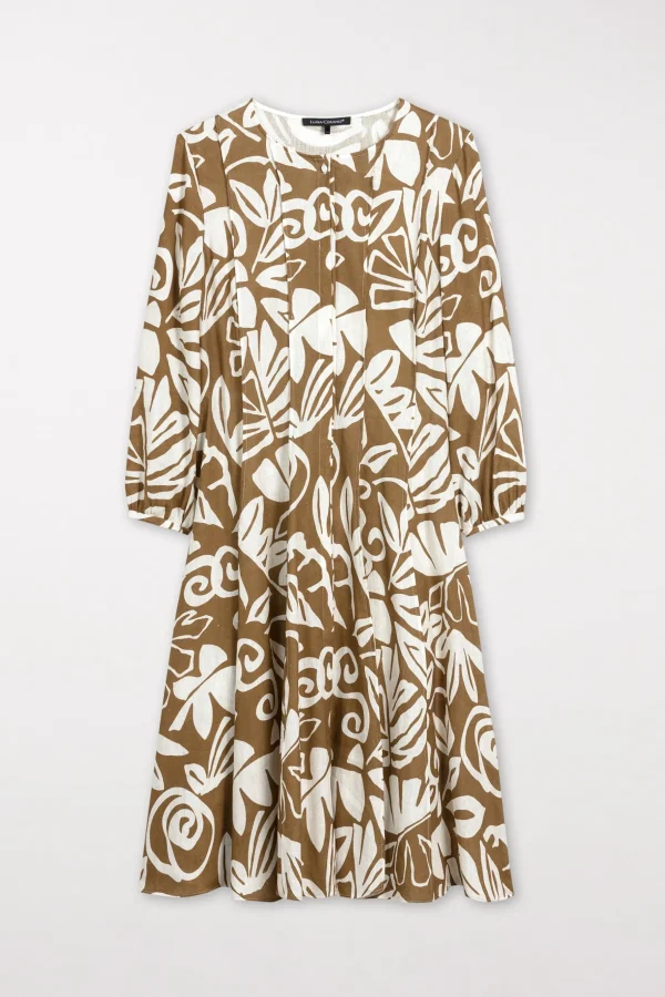 Kleider-LUISA CERANO Hemdblusenkleid Mit Leaf-Print multi