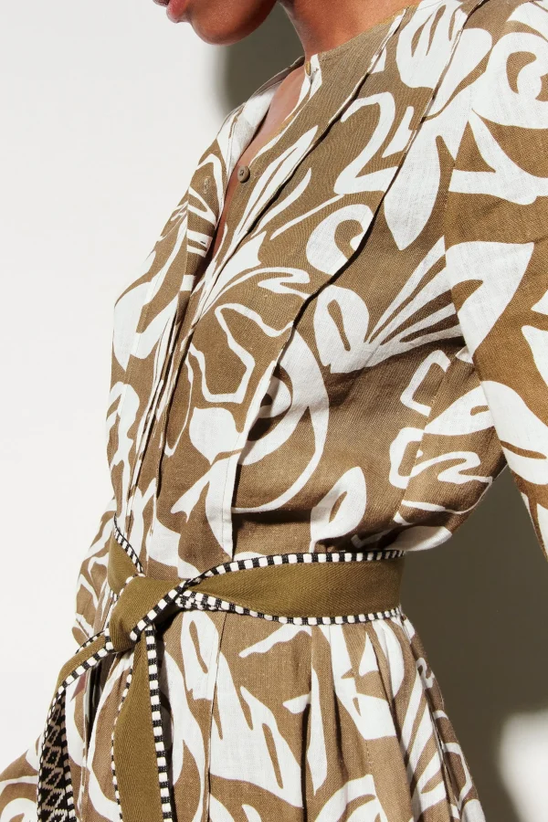 Kleider-LUISA CERANO Hemdblusenkleid Mit Leaf-Print multi