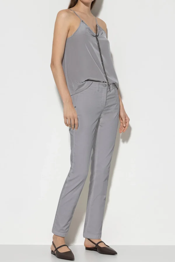Hosen-LUISA CERANO High-Stretch-Velvet-Pants
