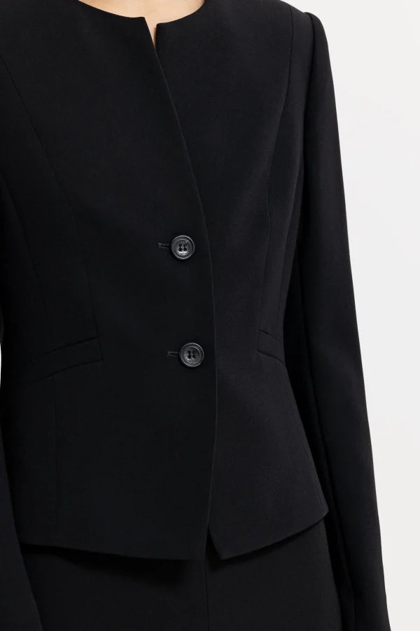 Business Studio | Blazer-LUISA CERANO Jacket Aus Techno Sablé black