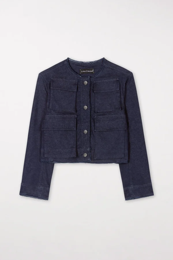 Sets | Jacken & Mäntel-LUISA CERANO Jeansjacke Mit Taschen dark navy