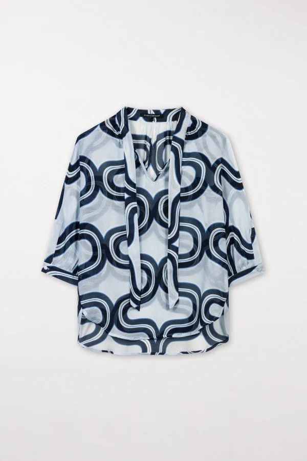 Blusen-LUISA CERANO Kimonobluse Mit Wave-Print multi