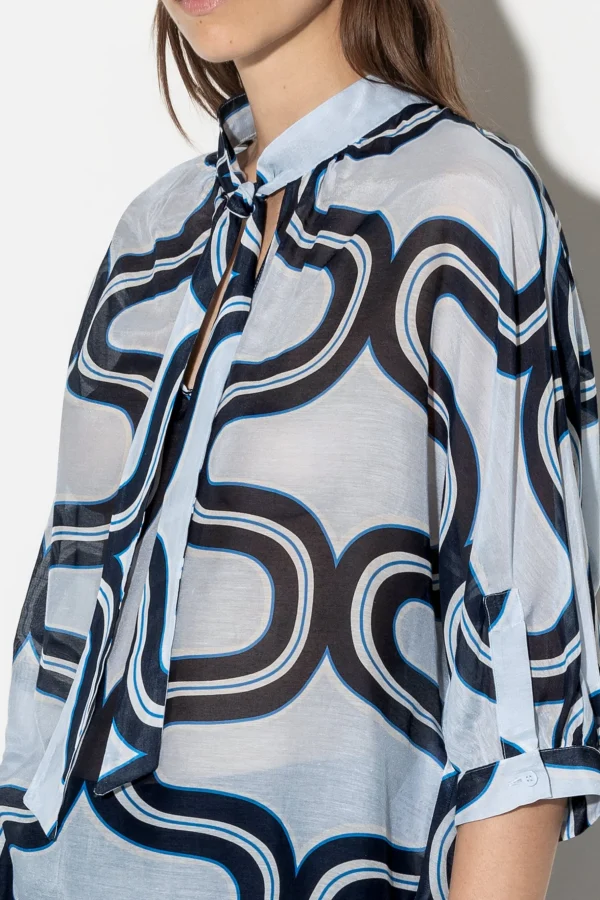 Blusen-LUISA CERANO Kimonobluse Mit Wave-Print multi