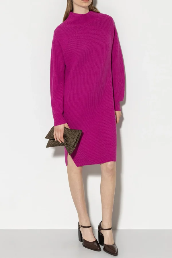 Strick | Kleider-LUISA CERANO Kleid In Rippstruktur ultra pink