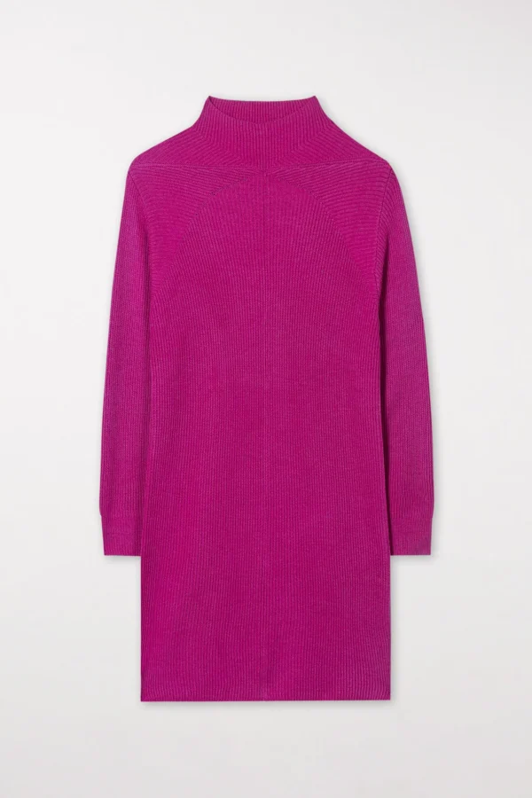 Strick | Kleider-LUISA CERANO Kleid In Rippstruktur ultra pink