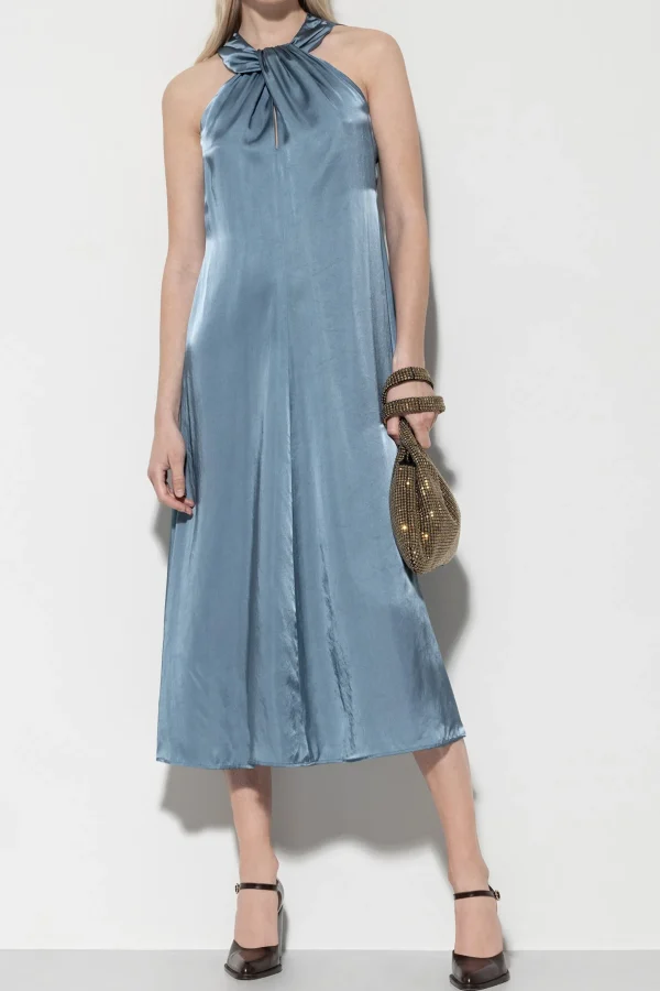 Kleider-LUISA CERANO Kleid Mit Knotendetail smoky blue