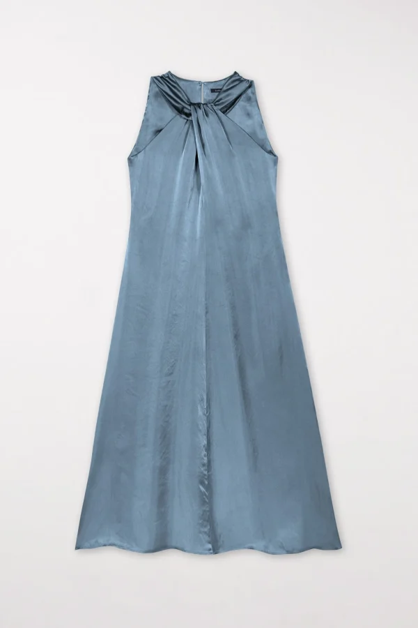 Kleider-LUISA CERANO Kleid Mit Knotendetail smoky blue