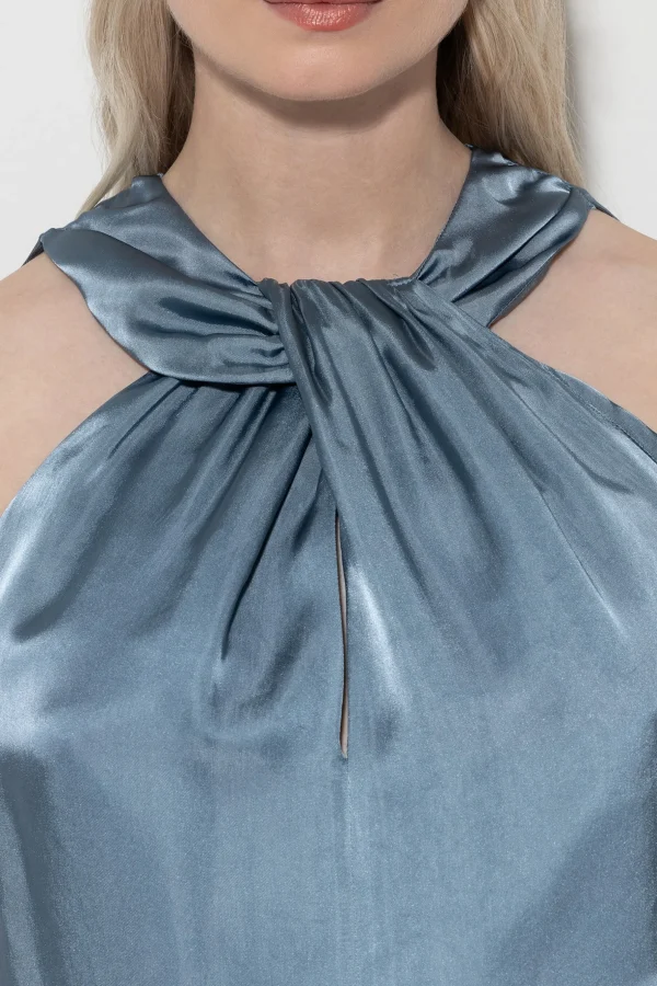 Kleider-LUISA CERANO Kleid Mit Knotendetail smoky blue