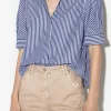 Blusen-LUISA CERANO Kurzarm-Bluse Mit Streifen multi