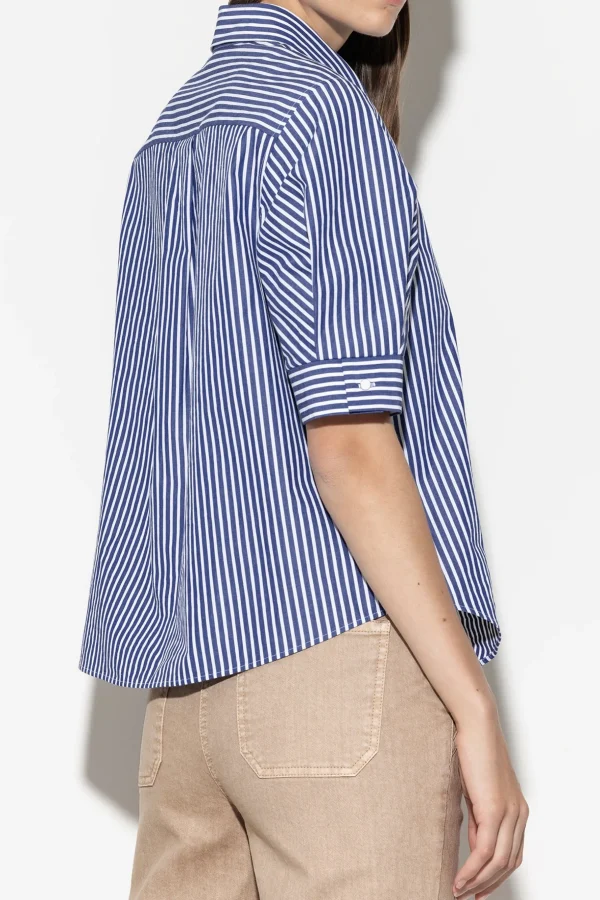 Blusen-LUISA CERANO Kurzarm-Bluse Mit Streifen multi