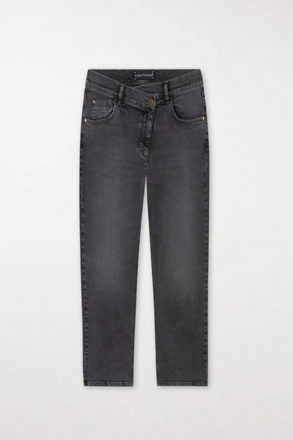 Denim | Hosen-LUISA CERANO Looseleg-Black-Denim denim grey