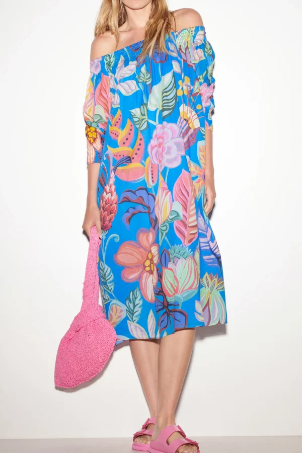 Kleider-LUISA CERANO Midikleid Mit Caribbean-Print