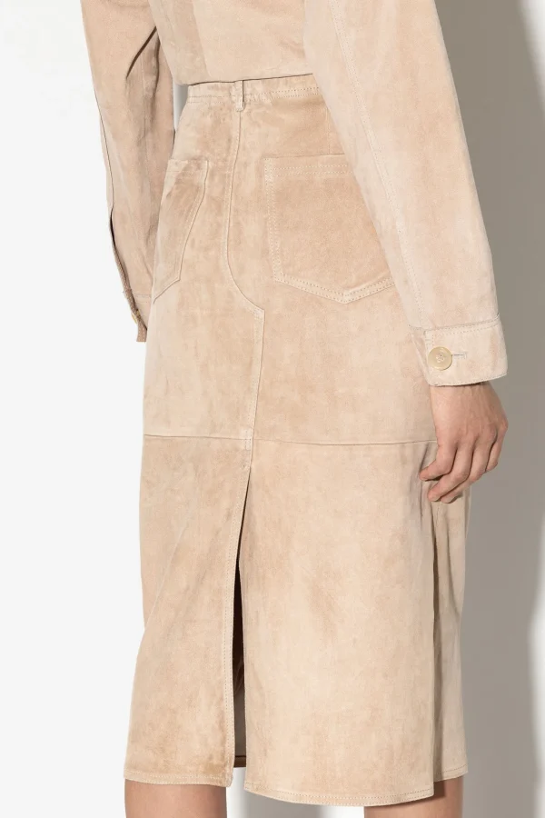 Sets | Röcke-LUISA CERANO Midirock Aus Veloursleder cashew