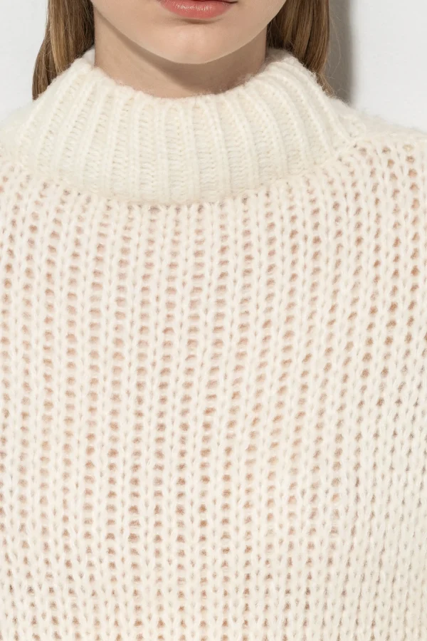 Strick-LUISA CERANO Pullover Aus Alpaka-Mix ivory