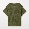 Strick-LUISA CERANO Pullover In Ajour-Optik moss green