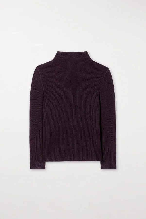 Strick-LUISA CERANO Pullover In Rippstruktur burgundy
