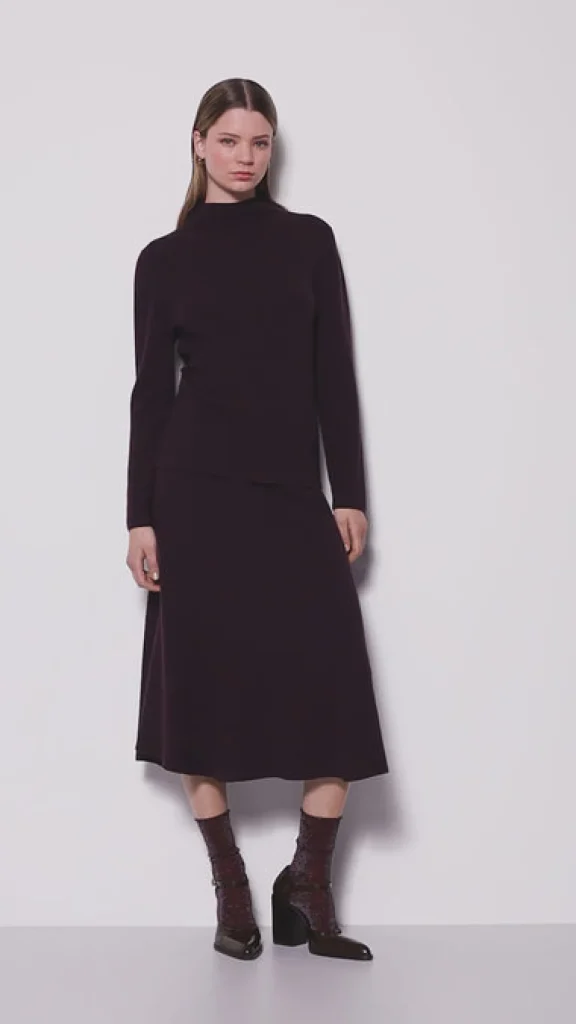 Strick-LUISA CERANO Pullover In Rippstruktur burgundy