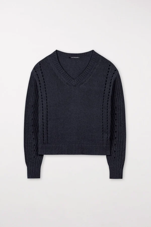 Strick-LUISA CERANO Pullover Mit Ajour-Details