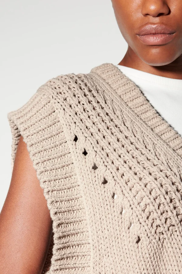 Strick-LUISA CERANO Pullunder Mit Ajour-Details cashew