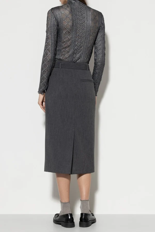 Sets | Röcke-LUISA CERANO Rock Aus Kaschmir-Mix dark grey melange
