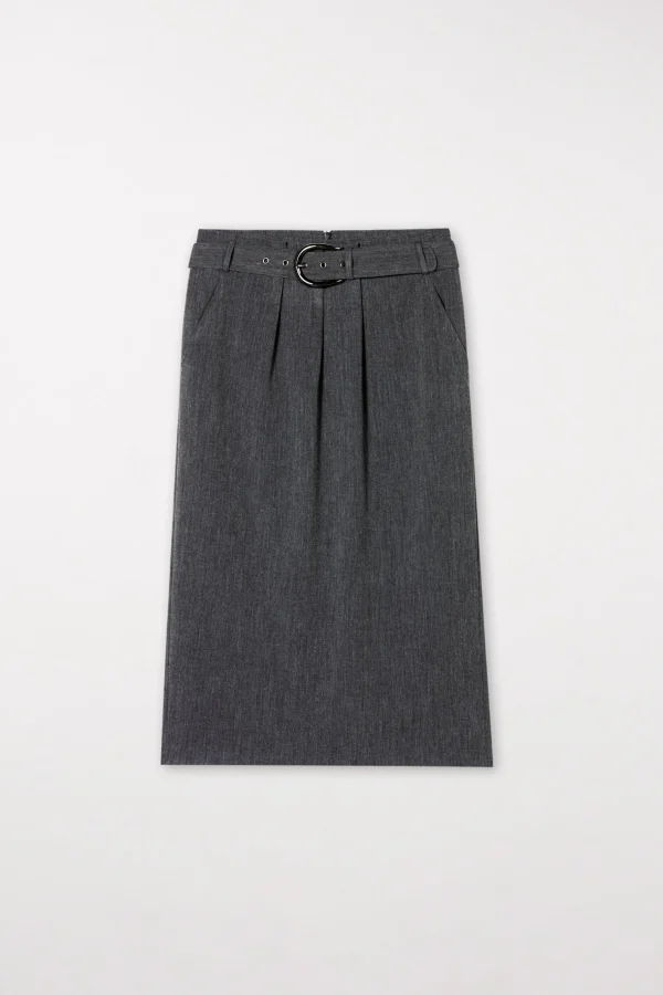 Sets | Röcke-LUISA CERANO Rock Aus Kaschmir-Mix dark grey melange