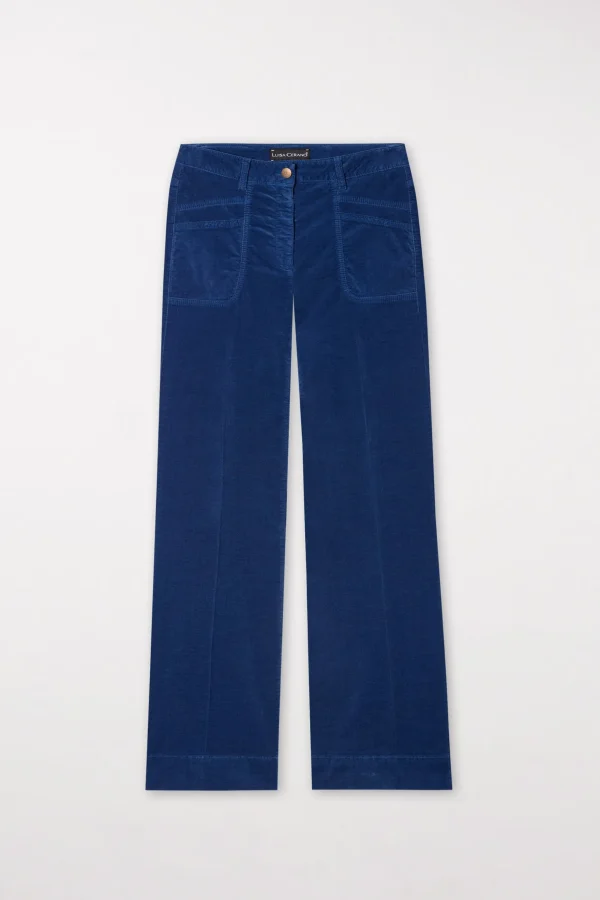 Denim | Hosen-LUISA CERANO Samt-Flared-Pants