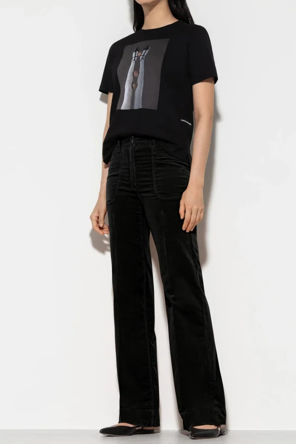 Denim | Hosen-LUISA CERANO Samt-Flared-Pants