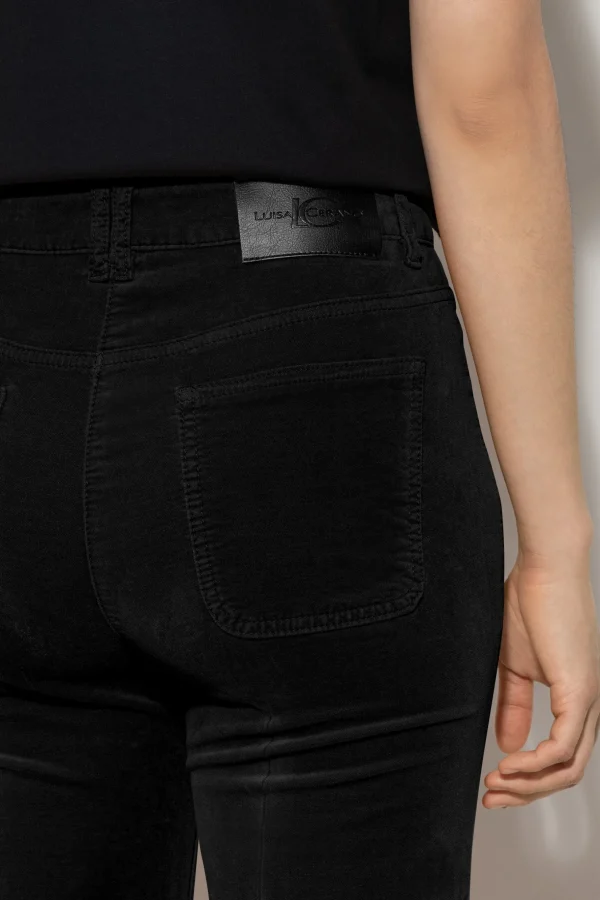 Denim | Hosen-LUISA CERANO Samt-Flared-Pants