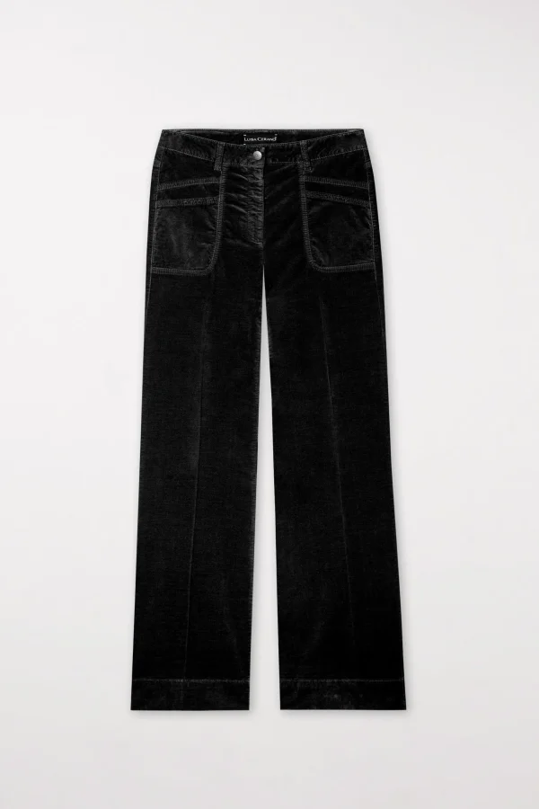 Denim | Hosen-LUISA CERANO Samt-Flared-Pants