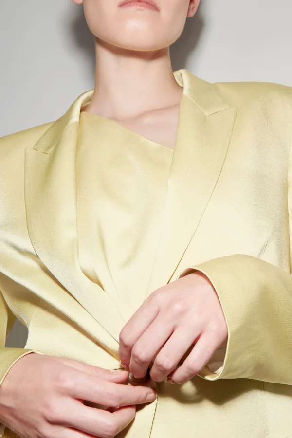 Sets | Blazer-LUISA CERANO Satin-Blazer pale citron