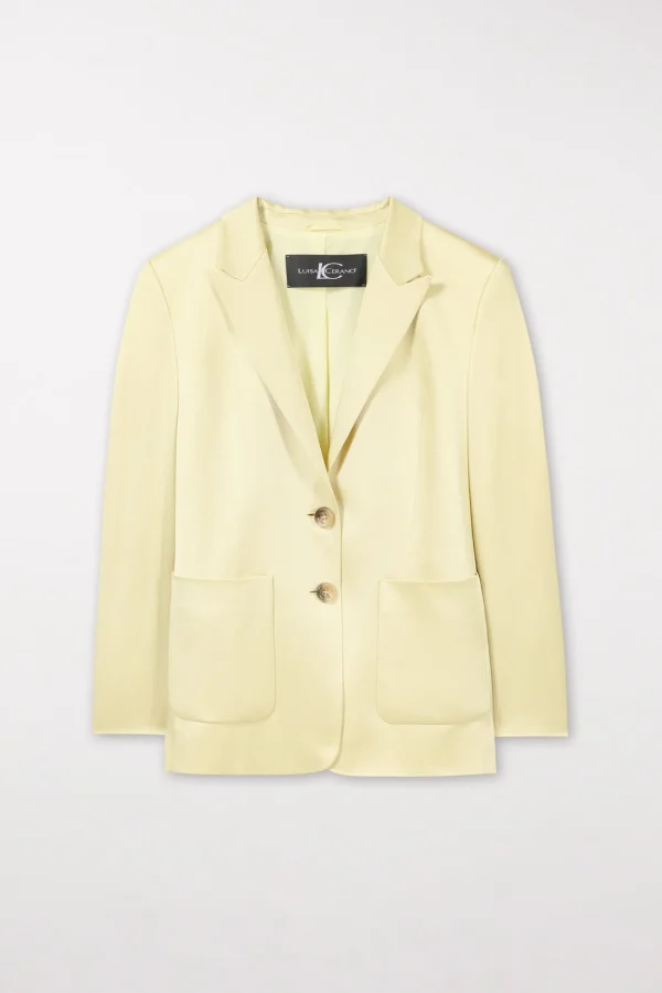Sets | Blazer-LUISA CERANO Satin-Blazer pale citron