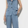 Sets | Jacken & Mäntel-LUISA CERANO Satin-Blazerweste smoky blue
