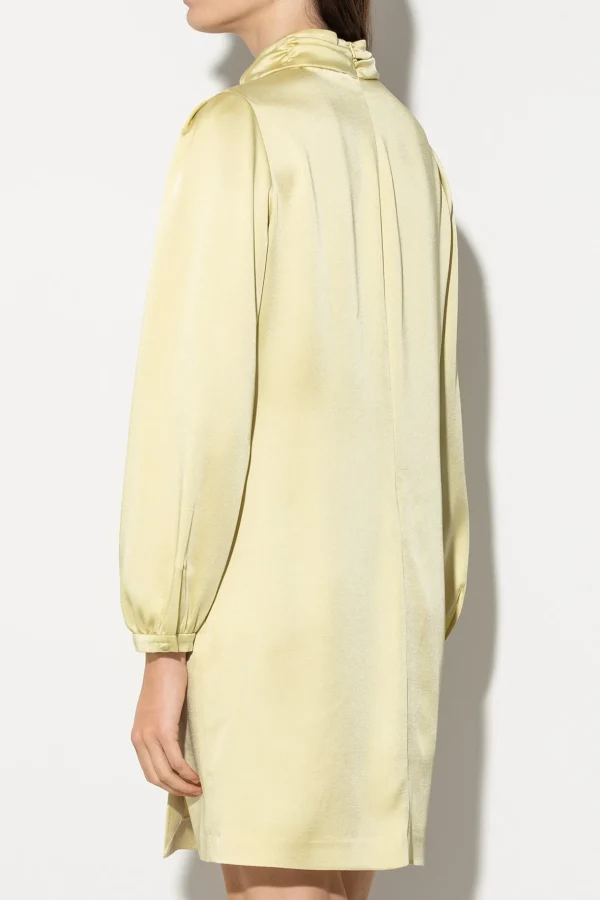Kleider-LUISA CERANO Satin-Minikleid pale citron