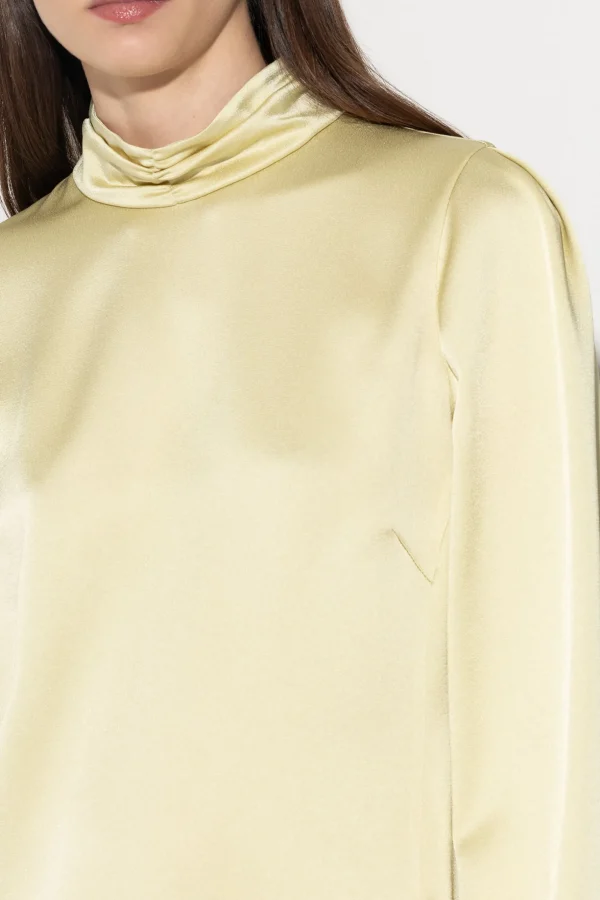 Kleider-LUISA CERANO Satin-Minikleid pale citron