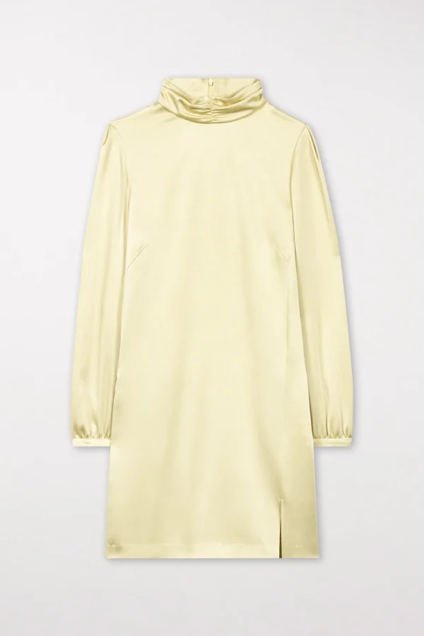 Kleider-LUISA CERANO Satin-Minikleid pale citron
