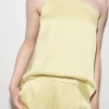 Blusen-LUISA CERANO Satin-Off-Shoulder-Top pale citron