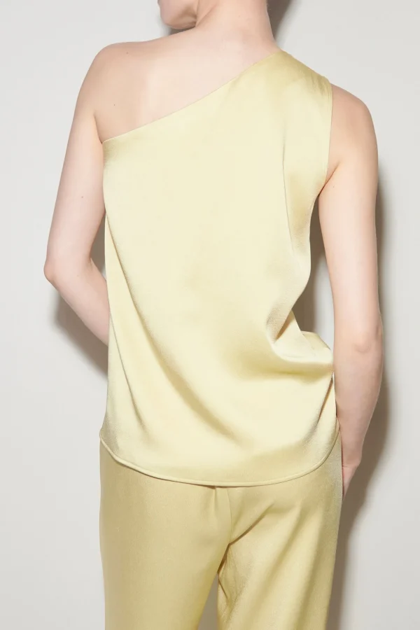 Blusen-LUISA CERANO Satin-Off-Shoulder-Top pale citron
