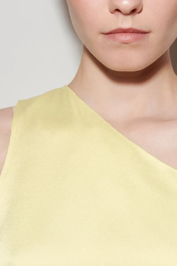 Blusen-LUISA CERANO Satin-Off-Shoulder-Top pale citron
