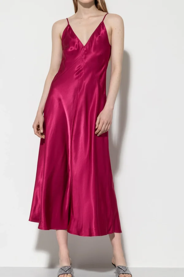 Kleider-LUISA CERANO Satin-Slipkleid berry pink
