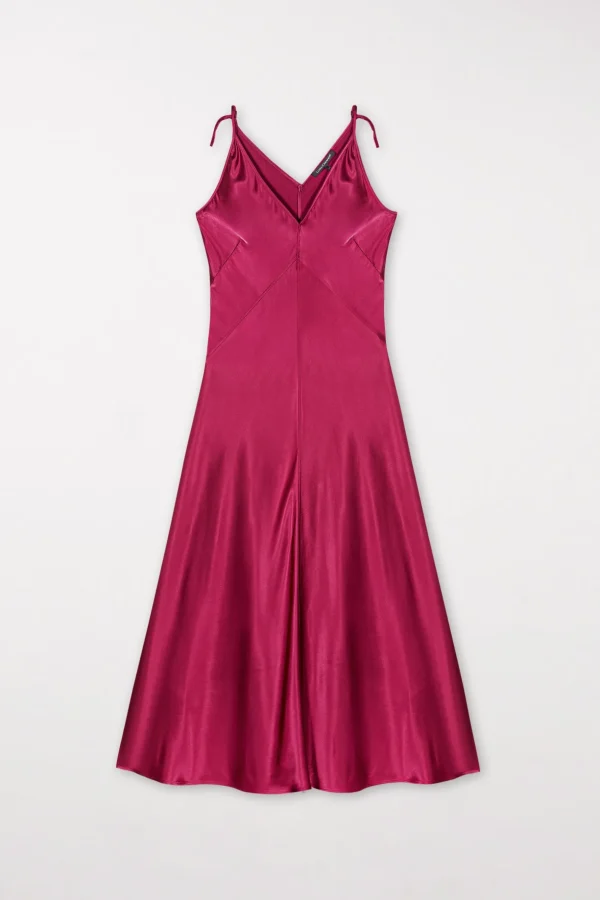 Kleider-LUISA CERANO Satin-Slipkleid berry pink