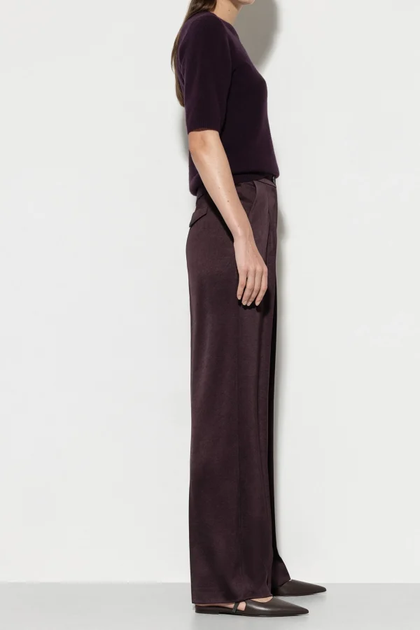 Hosen-LUISA CERANO Satin-Wideleg-Pants burgundy
