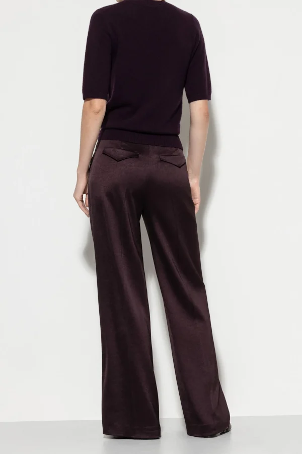 Hosen-LUISA CERANO Satin-Wideleg-Pants burgundy