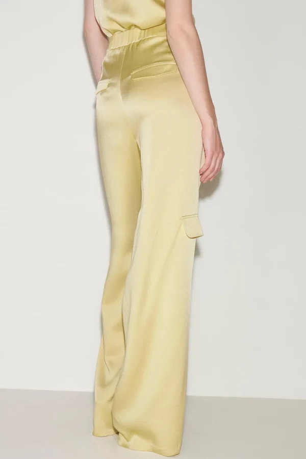 Sets | Hosen-LUISA CERANO Satin-Wideleg-Pants pale citron