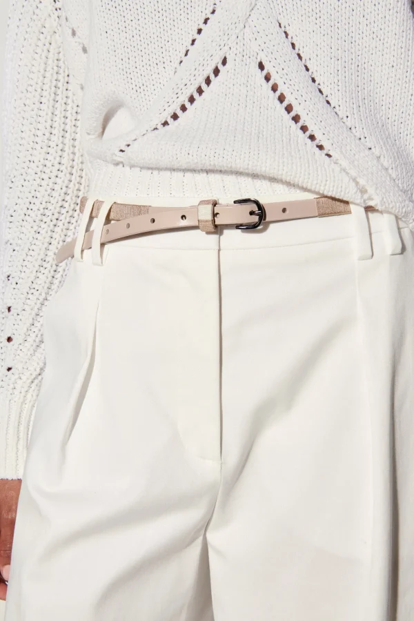 Accessoires-LUISA CERANO Schmaler Ledergürtel