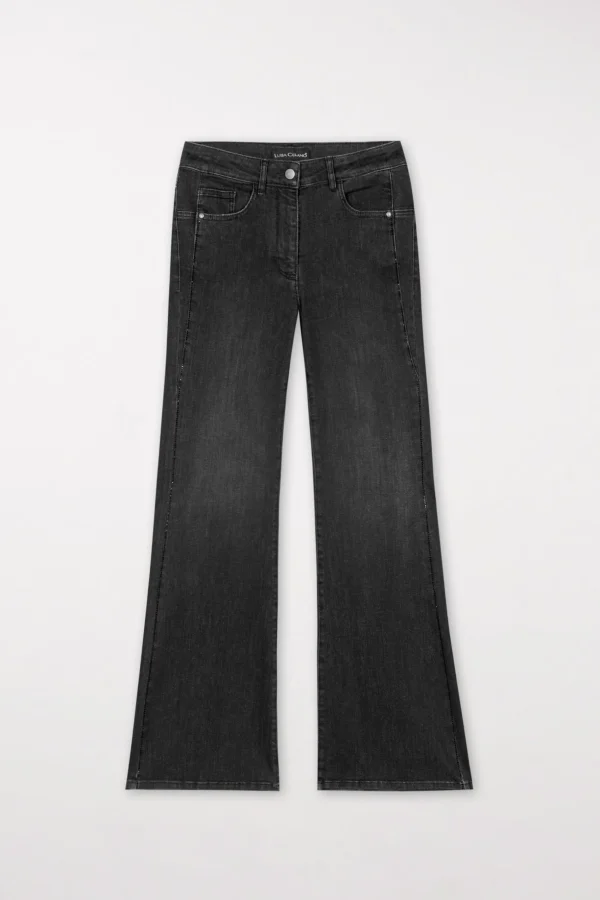 Hosen | Denim-LUISA CERANO Skinny-Bootleg-Denim black